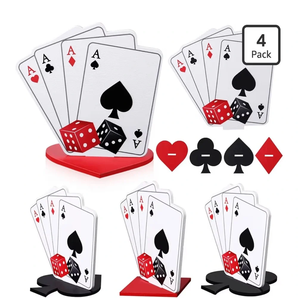 Card Suit Tabletop Centerpiece Set – Red and Black - Picture 1 of 5